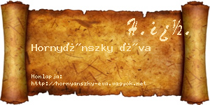 Hornyánszky Éva névjegykártya